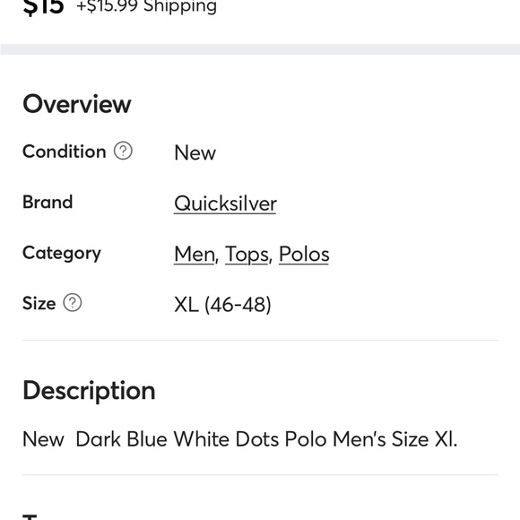 New Quik Sliver Polo Men’s. - Picture 7 of 12